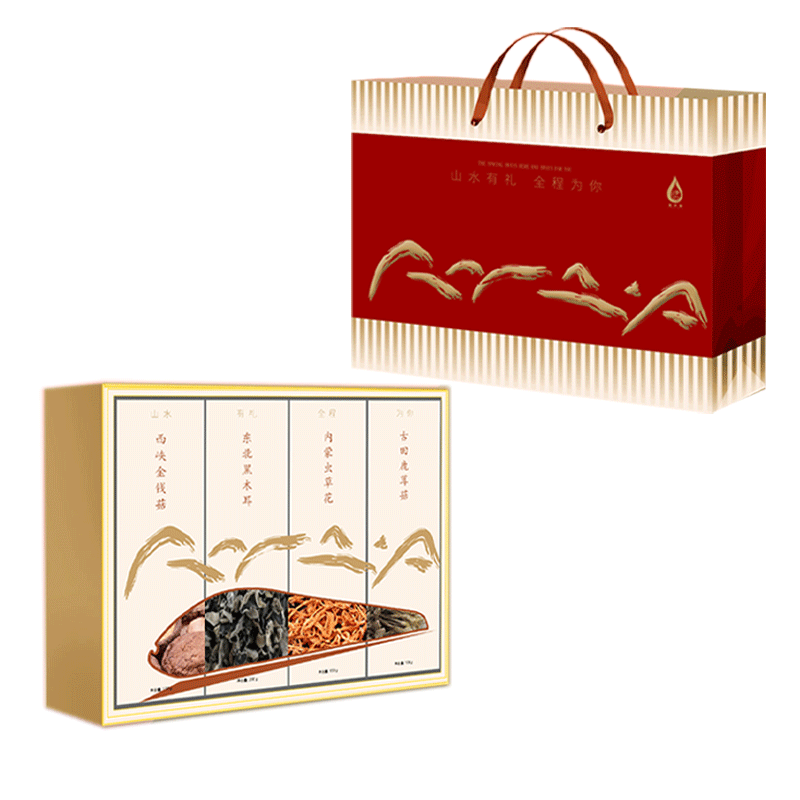 鑫碧源山水有礼菌菇礼盒608g食品礼盒 /盒